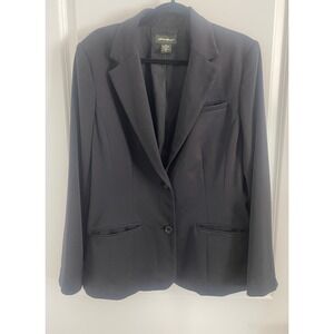 Eddie Bauer Womens Black Blazer Sz 14 Classic Tailored Stretch Jacket Work Layer